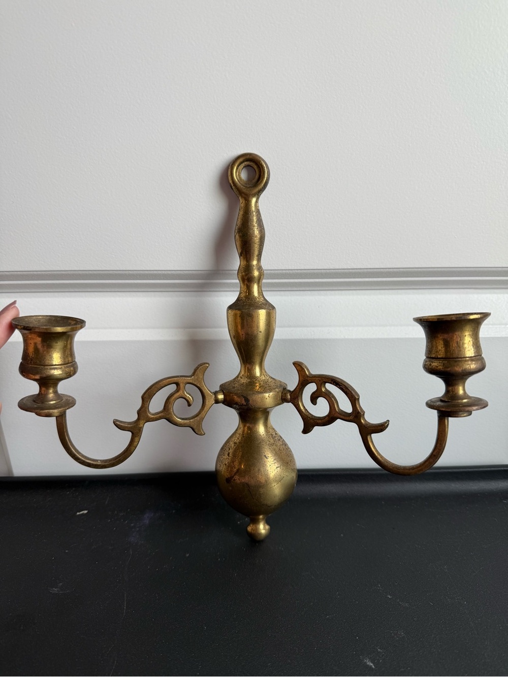 Vintage Solid Brass Wall Sconce Candlestick holder